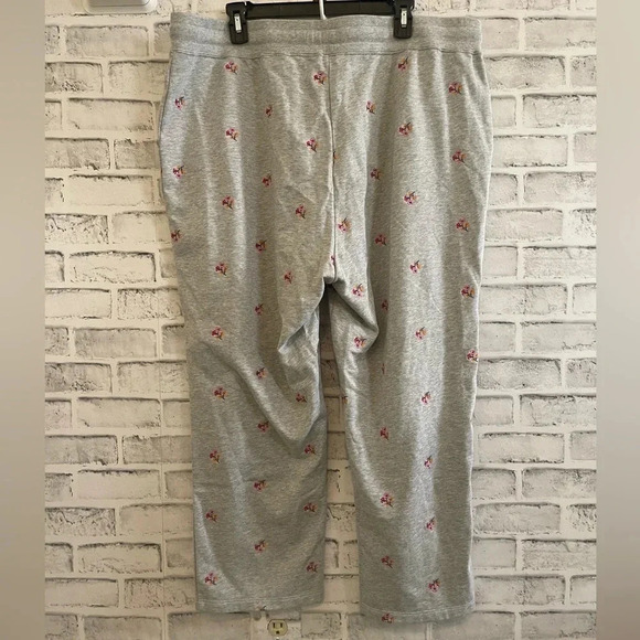 Women’s Draper James Natalie sweatpants in Viola gray embroidered floral XXL - Picture 3 of 6
